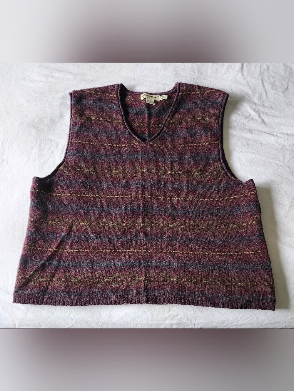 Vintage Wool Sweater Vest in Heathered Wine